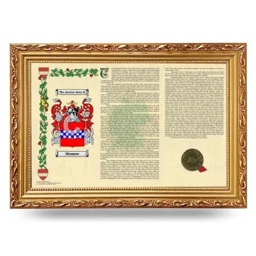 Mumme Armorial Landscape Framed - Gold