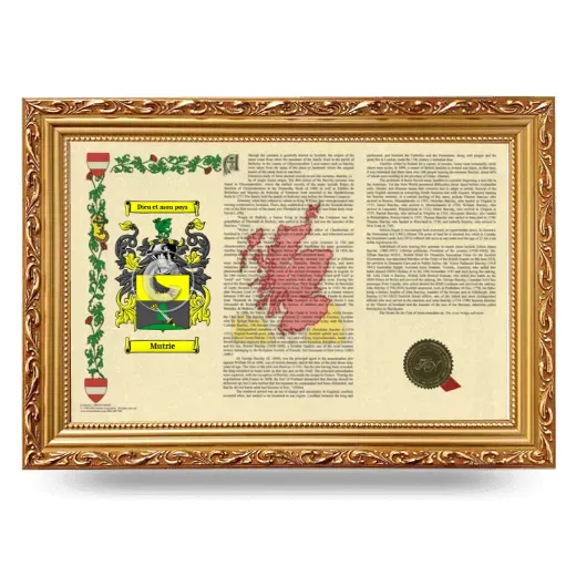 Mutrie Armorial Landscape Framed - Gold