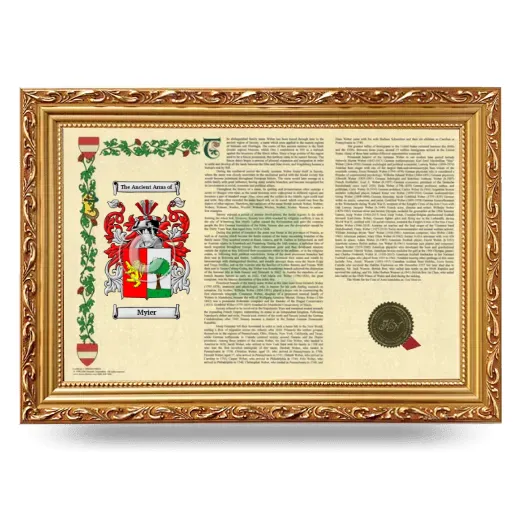 Myier Armorial Landscape Framed - Gold