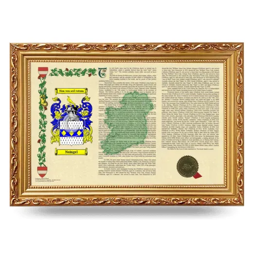 Naingel Armorial Landscape Framed - Gold