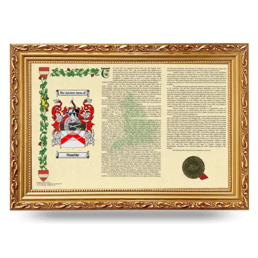 Nambie Armorial Landscape Framed - Gold