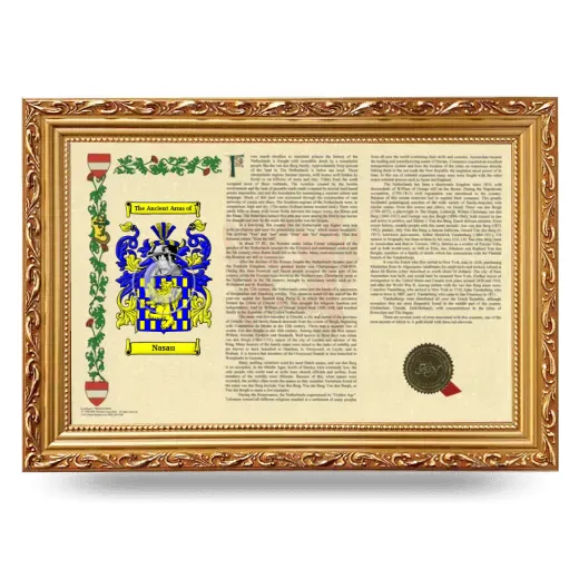 Nasau Armorial Landscape Framed - Gold