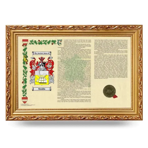 Naudin Armorial Landscape Framed - Gold