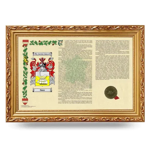 Naus Armorial Landscape Framed - Gold