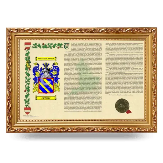 Naybour Armorial Landscape Framed - Gold
