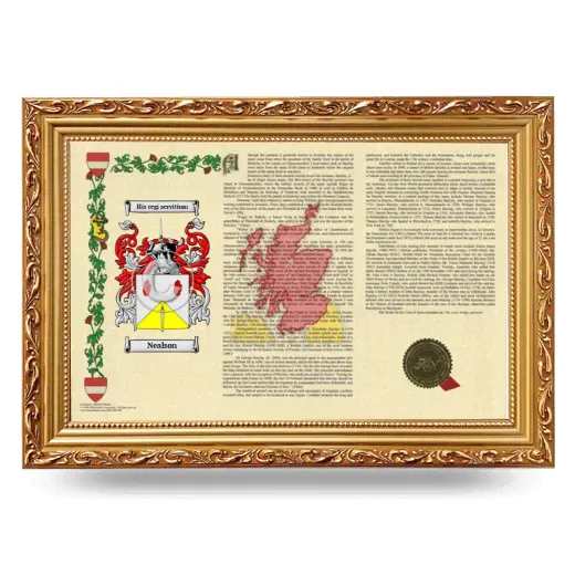 Nealson Armorial Landscape Framed - Gold