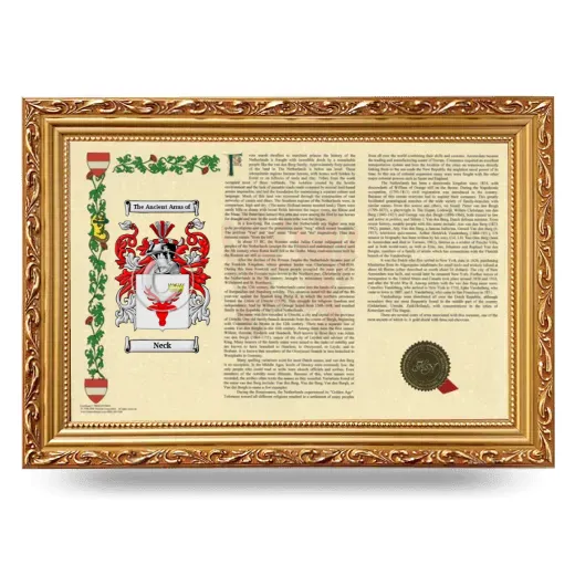 Neck Armorial Landscape Framed - Gold