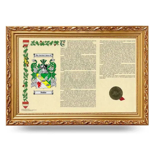 Neder Armorial Landscape Framed - Gold