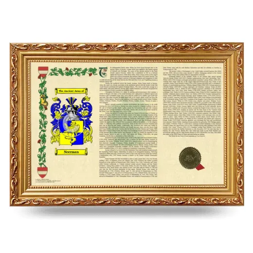 Neerman Armorial Landscape Framed - Gold