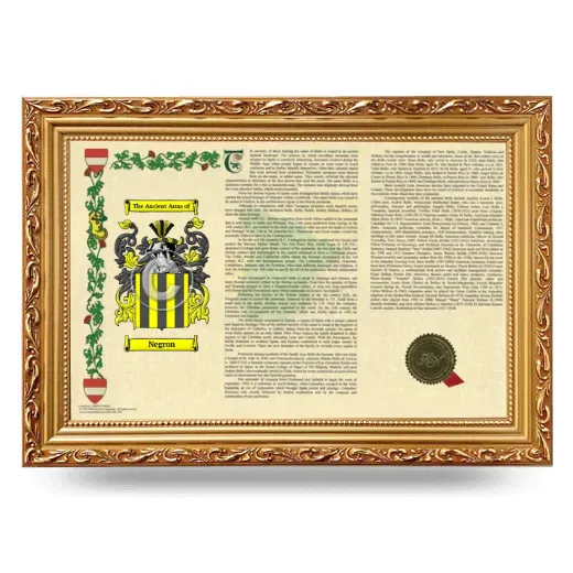 Negron Armorial Landscape Framed - Gold