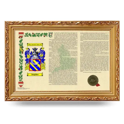 Neighber Armorial Landscape Framed - Gold