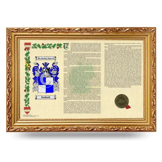 Neubeck Armorial Landscape Framed - Gold