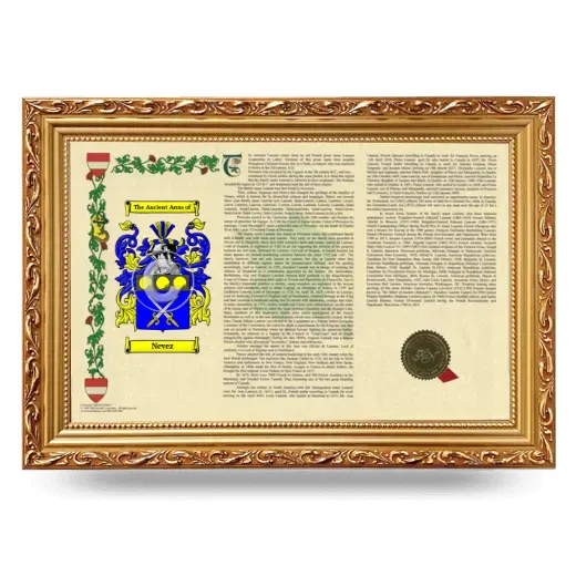 Nevez Armorial Landscape Framed - Gold