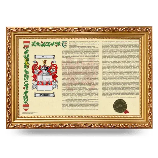 Newbigging Armorial Landscape Framed - Gold