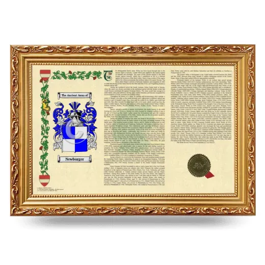 Newburger Armorial Landscape Framed - Gold