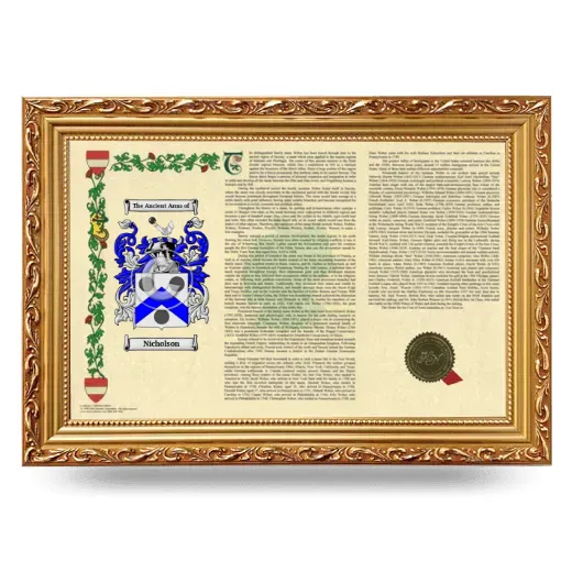 Nicholson Armorial Landscape Framed - Gold