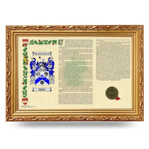 Nickele Armorial Landscape Framed - Gold