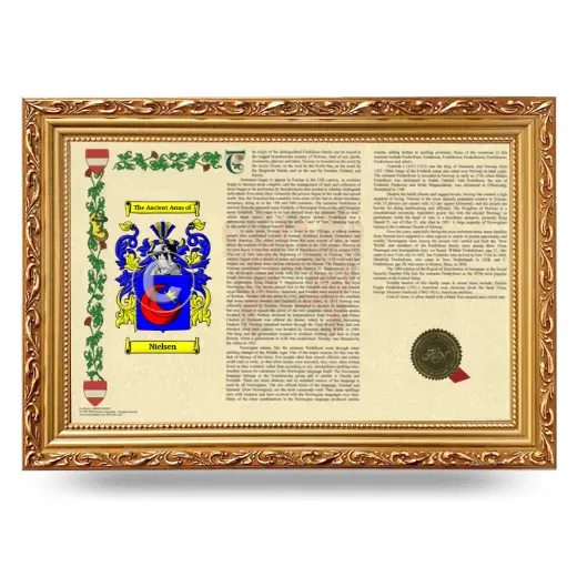 Nielsen Armorial Landscape Framed - Gold