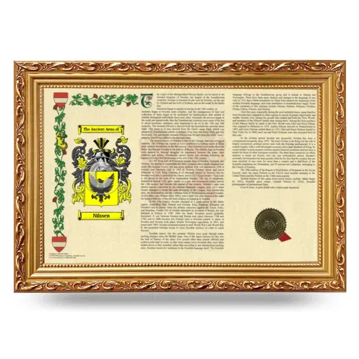 Nilssen Armorial Landscape Framed - Gold