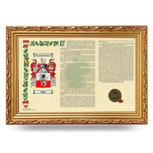 Nims Armorial Landscape Framed - Gold