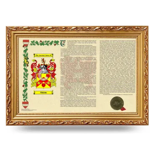 Nixion Armorial Landscape Framed - Gold