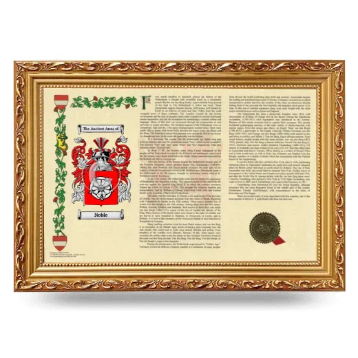 Noble Armorial Landscape Framed - Gold