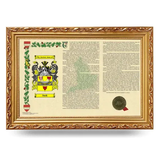 Nock Armorial Landscape Framed - Gold