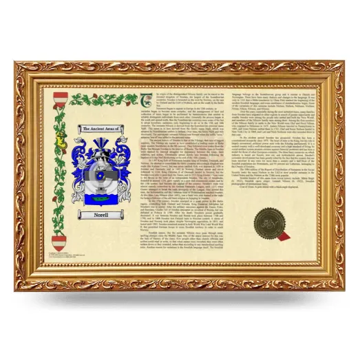 Norell Armorial Landscape Framed - Gold