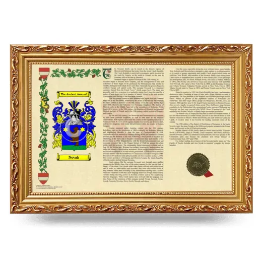 Novak Armorial Landscape Framed - Gold