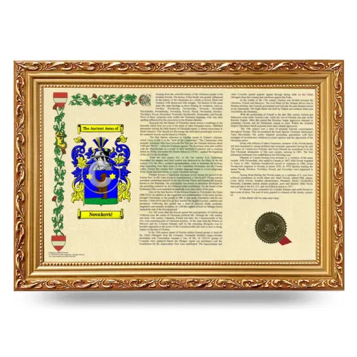 Novaković Armorial Landscape Framed - Gold