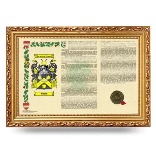 Nuffer Armorial Landscape Framed - Gold