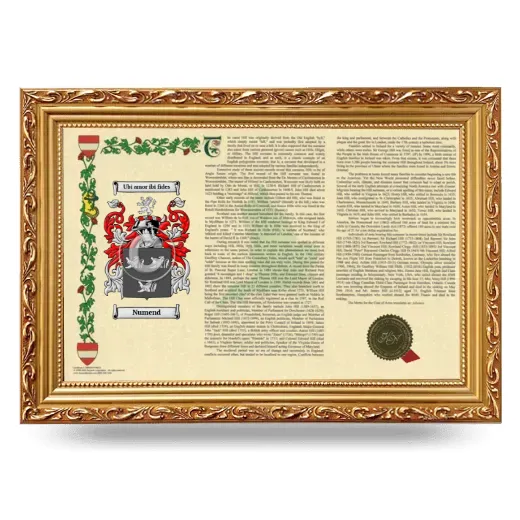 Numend Armorial Landscape Framed - Gold