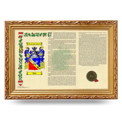 Nuss Armorial Landscape Framed - Gold