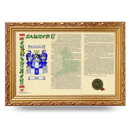 Nute Armorial Landscape Framed - Gold