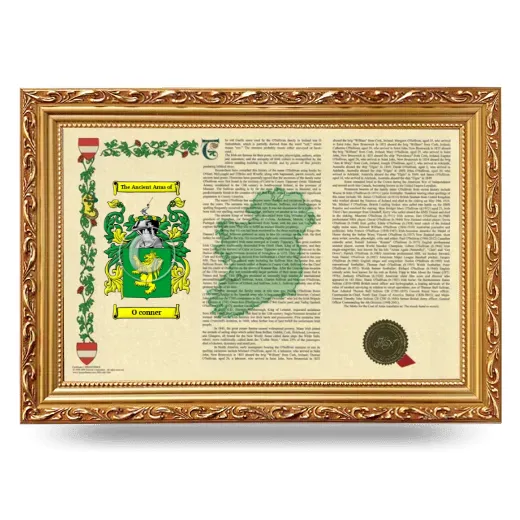 O conner Armorial Landscape Framed - Gold