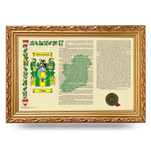 O hora Armorial Landscape Framed - Gold