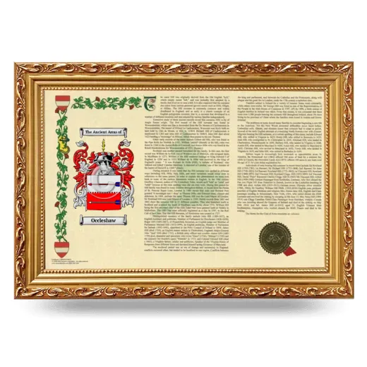 Occleshaw Armorial Landscape Framed - Gold