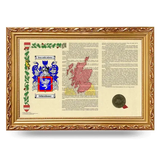 Ochterlonay Armorial Landscape Framed - Gold