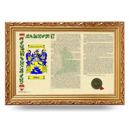 Oddson Armorial Landscape Framed - Gold