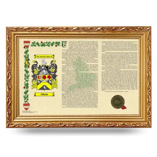 Odoom Armorial Landscape Framed - Gold