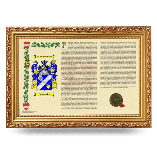 Oestrander Armorial Landscape Framed - Gold