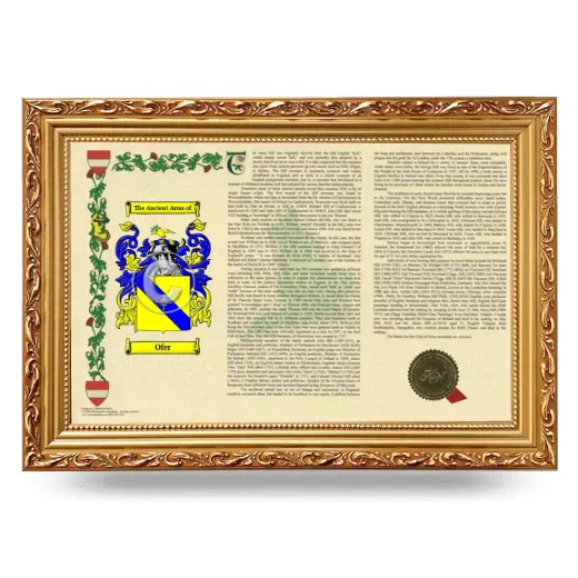 Ofer Armorial Landscape Framed - Gold