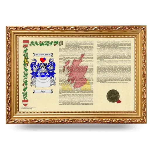Ogg Armorial Landscape Framed - Gold