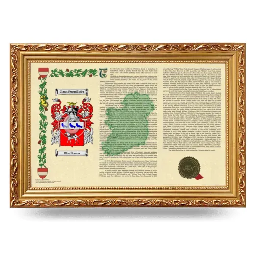 Ohalloran Armorial Landscape Framed - Gold