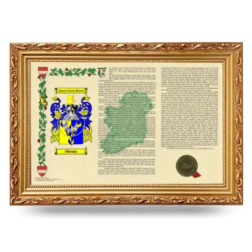 Okenny Armorial Landscape Framed - Gold