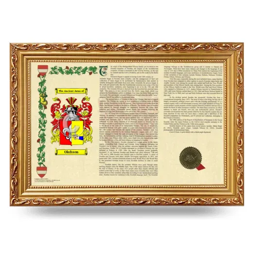 Olafsson Armorial Landscape Framed - Gold