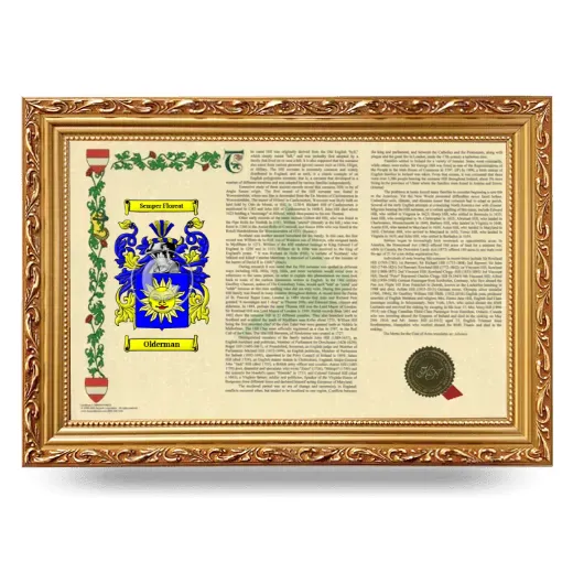 Olderman Armorial Landscape Framed - Gold