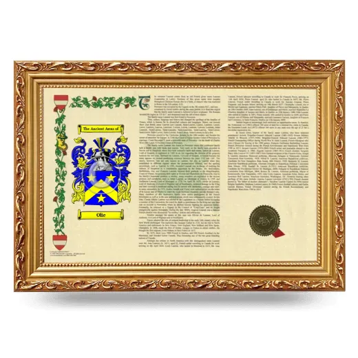 Olie Armorial Landscape Framed - Gold