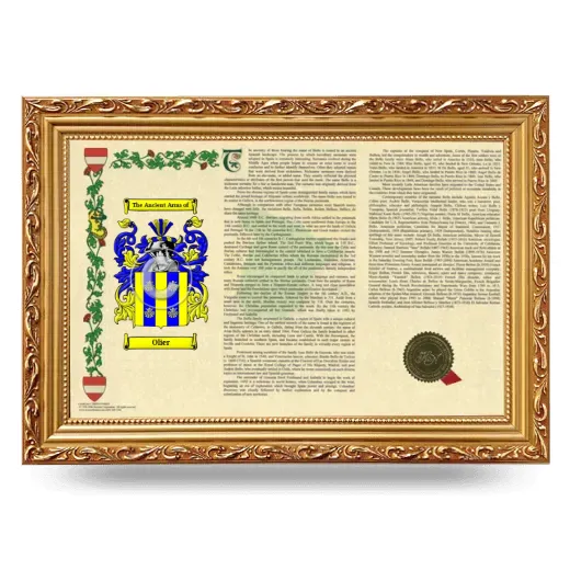 Olier Armorial Landscape Framed - Gold