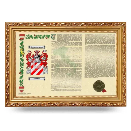Olivetta Armorial Landscape Framed - Gold